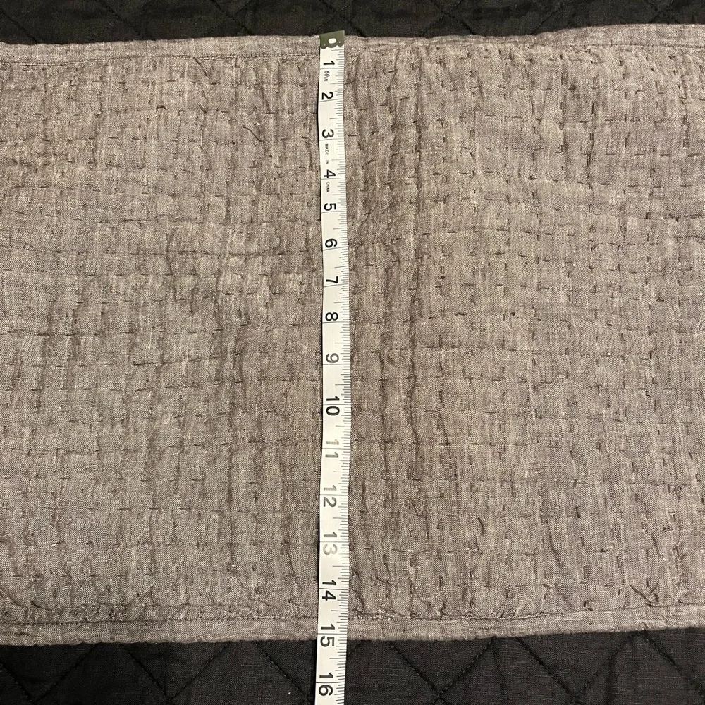 Restoration Hardware Quilted Linen Lumbar Pillow Sham - Graphite